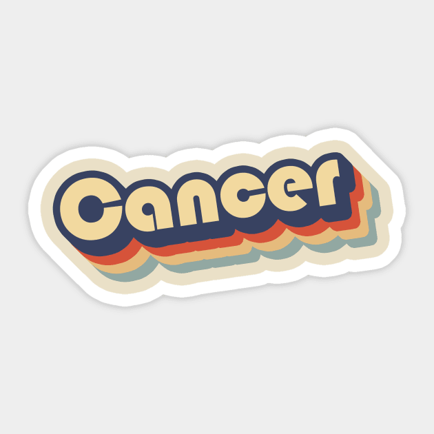 Cancer Retro '70s Sticker by kamagib@yahoo.com